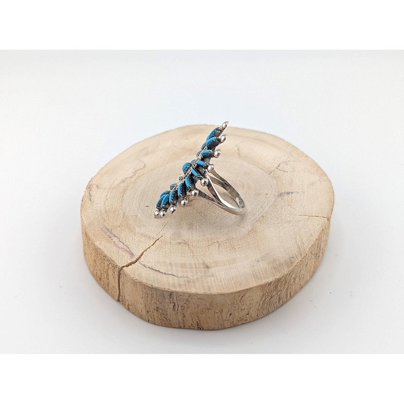 Zuni Ring Turquoise Cluster OG Native American Handmade Jewelry sz 8 *** - Picture 6 of 10